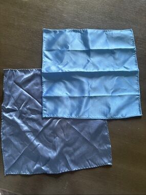 Satin Pocket Squares in Light Blue and Navy